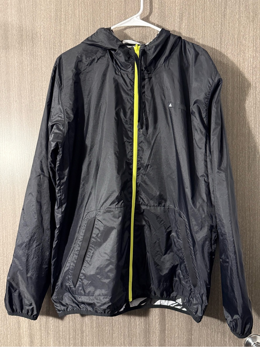 adidas Reversible Black Hooded Windbreaker